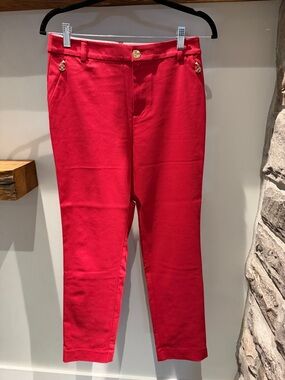 Lilly Pulitzer Corso Red Cropped Ankle Pants